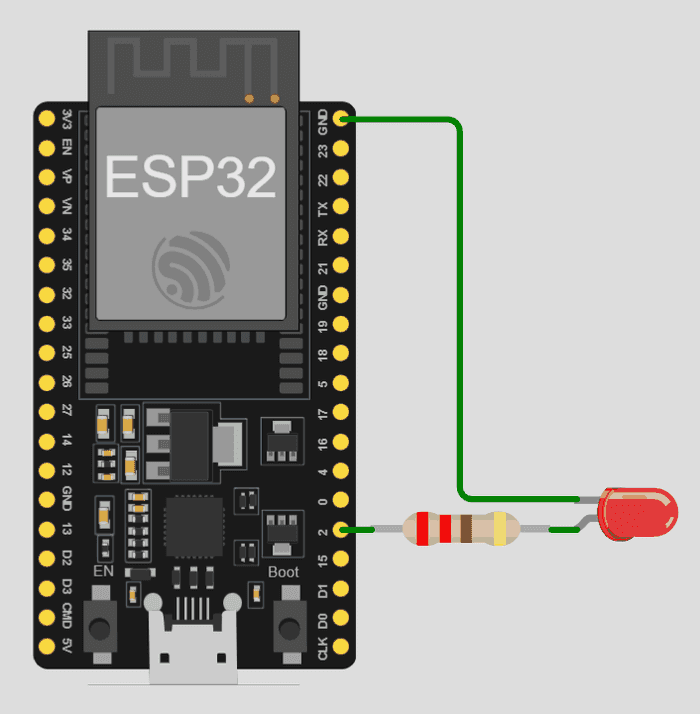 Meet the LED β Your First Blink β wiring diagram