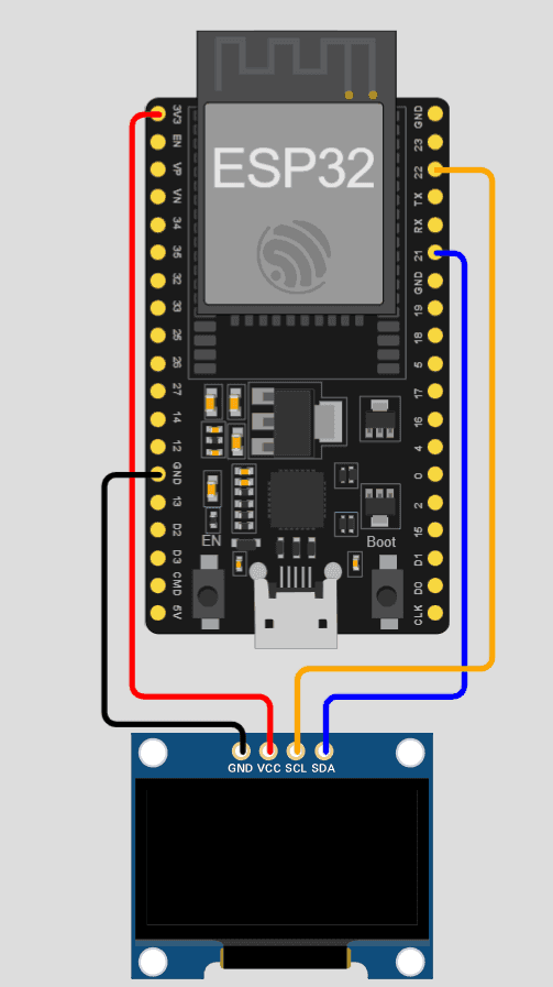 Meet the OLED Display β Hello World β wiring diagram