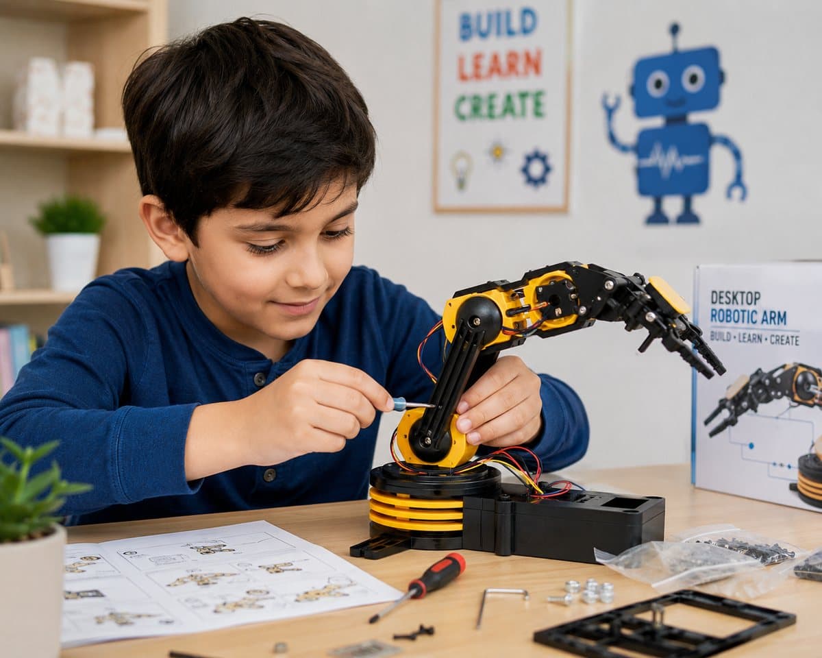 A user assembling a robot in the World Builder programme